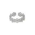 wholesale Sterling Silver Maker S999 Fashion Openwork Floral Ring Sweet Temperament Niche Design High-End Sense Band Ring-0-4