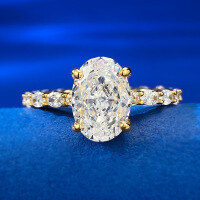 wholesale S925 Silver Plated High-Carbon Diamond Oval 7*10 Ring, European and American Fashion Luxury Internet Celebrity Same Style-R748 White Diamond No. 5