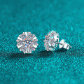 S925 Sterling Silver Moissanite Sunflower Earrings for Women-0-0