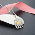 wholesale S925 Sterling Silver Sun Rise Hollow-Out Pendant Women Small Unique Design Inlaid Diamond Fashion Elegant Jewelry Wholesale-0-0