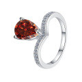 wholesale S925 sterling silver wholesale 2-carat crown teardrop pear-shaped moissanite ring women's jewelry high-end accessories-0-7