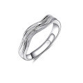 wholesale 925 Sterling Silver Minimalist Fish in Water Couple Rings, Engraved Matching Bands Gift for Girlfriend-0-5