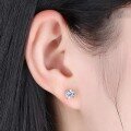wholesale 925 Sterling Silver Four-prong Setting Zircon Earrings Women's Cross-border Ins Advanced Design Versatile Ear Jewelry-0-3