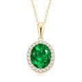 S925 Silver Y-Shaped Teardrop Emerald Imitation Pendant Necklace-0-13