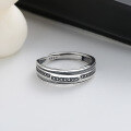 wholesale S925 Sterling Silver Retro Minimalist Geometric Baroque Style Versatile Trendy Cold Tone Index Finger Ring-0-1
