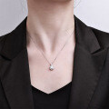 Sterling Silver Cubic Zirconia Full Diamond Simple Pendant Necklace-0-2