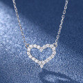 wholesale Sterling Silver S925 Simple and Delicate Mini Heart Necklace for Women, a Fresh and Elegant Gift for Wife or Best Friend on Valentine's Day or Birthday-0-0