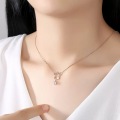 wholesale S925 Sterling Silver Hollow-out Star Companion Necklace, Fashion Minimalist Niche Design Versatile Star Collarbone Chain Accessory-0-2