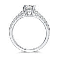 wholesale S925 Sterling Silver Classic 1 Carat Moissanite Engagement Ring Custom Oval Egg Shape Moissanite Ring-0-4