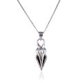 wholesale S925 silver minimalist style women's elegant tapered pendant necklace, Korean version accessory-0-4