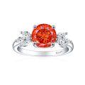 wholesale S925 Sterling Silver 2ct Flame Ice Cut Ring Design Gemstone High Carbon Diamond Women's Engagement Ring-0-6