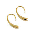 wholesale S925 Sterling Silver EF227 Korean Version INS Minimalist Arc-shaped Teardrop Ear Hook Earrings Versatile Silver Earrings-0-4