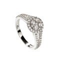 Zirconium Steel Full Pavé Diamond Ring, Sparkling Star-Inspired, Trendy and Luxurious-0-3