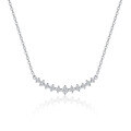 wholesale 18K Gold (Au750) Platinum Light Luxury Cultured Diamond Genuine Diamond One-Line V-Shaped Necklace Collarbone Chain-0-4