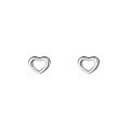 wholesale S925 Silver Stud Earrings for Women, Hollow Heart, Small and Delicate, Threaded Bead Ear Accessories G8861-0-4