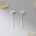 wholesale S925 Sterling Silver Exquisite Korean-style Minimalist High-end Ins-style Unique Heart Line Ear Thread M05540-0-3