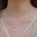 wholesale S925 sterling silver fashion minimalist versatile shield necklace, elegant niche jewelry, lightweight luxury style collarbone chain accessory wholesale-0-3