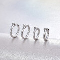 wholesale S925 silver minimalist Korean-style ear clips without ear piercings, unisex simple silver earrings wholesale-0-2