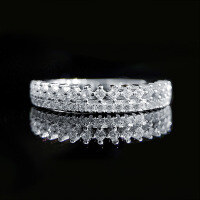 wholesale 925 silver new jewelry European and American ins minimalist style stacking diamond ring band cross-border bestseller-R503 Platinum>No. 5
