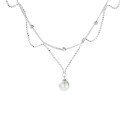 Sterling Silver Pearl Necklace for Women, Elegant and Luxurious-0-1
