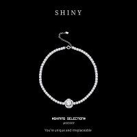 Adjustable Rose Zircon Bracelet in Metal, Women's Minimalist Luxury Handchain-S925 Sterling Silver + Zircon  925 Silver