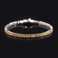 wholesale S925 Sterling Silver Cross-Border New White Topaz Tennis Chain 3/4/5/6mm with Natural Citrine Gemstone Bracelet-0-1
