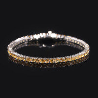 wholesale S925 Sterling Silver Cross-Border New White Topaz Tennis Chain 3/4/5/6mm with Natural Citrine Gemstone Bracelet-3mm natural citrine bracelet 7 inches (about 17.7cm)