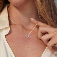 S925 Silver D Color Moissanite Three-Prong Single Stone Pendant Necklace-2-carat octahedron necklace [white gold]  925 silver