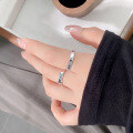 wholesale S925 Sterling Silver Minimalist Couple Rings, Men and Women's Matching Bands, Small Luxury with Premium Feel-0-2