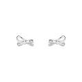wholesale S925 Sterling Silver Bow Ear Studs Women Ins Minimalist Style Micro Inlaid Simple Fashion Ear Piercing Student Earrings Wholesale-0-0