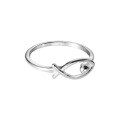 wholesale Metal S925 Silver Ring Women's Simple Fashion Hollow Fish Finger Ring Korean Style Index Finger Ring Tail Ring Wholesale J0868-0-4