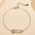 wholesale S925 Sterling Silver Full Zirconia Paper Clip Bracelet Pin Fashion Exquisite Niche Design Valentine's Day Bracelet-0-1