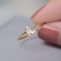 wholesale S925 silver new small square sugar ring for women, smooth teardrop pear-shaped wedding engagement diamond ring-0-1