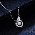 925 Silver Pendant with 1ct Moissanite, Women's Jumping Heart Necklace-0-0