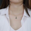 wholesale S925 Sterling Silver New Japanese and Korean Light Luxury Style Necklace for Women, Forest-inspired Moss Pendant Fresh and Elegant Wholesale Customization-0-3