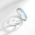 wholesale 925 Sterling Silver Original Matching Couple Rings with Night Glow, Niche Luxury and Premium Feel Pair Rings for 520 Gift-0-2