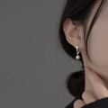 wholesale S925 Sterling Silver Synthetic Pearl Ear Clasp Korean Style Minimalist Designer High-End Luxury Hoop Earrings M0317-0-2