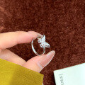 wholesale 925 Sterling Silver Openwork Butterfly Ring for Women, Ethereal and Minimalist Style, Niche and High-End, Adjustable Index Finger Ring-0-4
