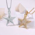 wholesale 925 Silver Moissanite Fashion Trend Classic Best-Seller Hip-Hop Jewelry Exquisite Full Diamond Five-Pointed Star Pendant Necklace-0-2