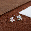 wholesale 925 Pure Silver Rose Earrings Women's Vintage French Style Minimalist Designer Ins Earrings-0-2
