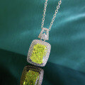 wholesale S925 silver new style 8*11 olive green necklace trendy ins pendant women's fashion-0-1