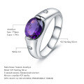 wholesale S925 Sterling Silver Fashionable and Light Luxury Natural Amethyst Ring In Stock, Exquisite Craftsmanship with Natural Colored Gemstone-0-0