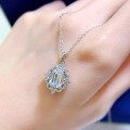 wholesale Sterling Silver ZHUO ZHI FAN Jewelry New 6*9 Emerald Cut Necklace Pendant for WomenIns Style-0-2
