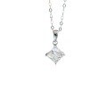 wholesale 925 Sterling Silver Moissanite Necklace for Women, Luxury Personality Square Diamond Advanced Sense Pendant Plated with 18k White Gold, Drop Shipping-0-4
