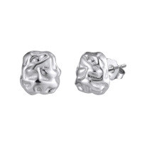 wholesale 925 Sterling Silver Geometric Zircon Jewelry For Women-925 sterling silver electroplated platinum 8*8mm 1.65g 925 silver