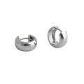 wholesale Metal: S925 Korean version minimalist smooth round ear cuff earrings for women, versatile student silver ear accessories-0-4