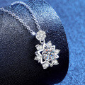 Metal Moissanite Necklace Cross-Border Romantic Star Snowflake Christmas Gift 1ct Wholesale-0-0