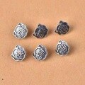 wholesale 925 Sterling Silver Vintage Auspicious Ruyi and Fu Character Button Handmade Braided DIY Bracelet with Antique Matte End Clasp-0-0