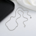 wholesale S925 Sterling Silver Minimalist Geometric Cut Bead Necklace, Ins Korean Style Versatile Chain for DIY Pairing-0-3