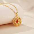 wholesale Original new 925 silver vintage oval zirconia necklace, petite chain for daily wear, collarbone chain-0-1